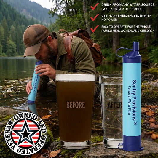 SENTRY-1 Emergency Water Filter Straw (1,000 gal)